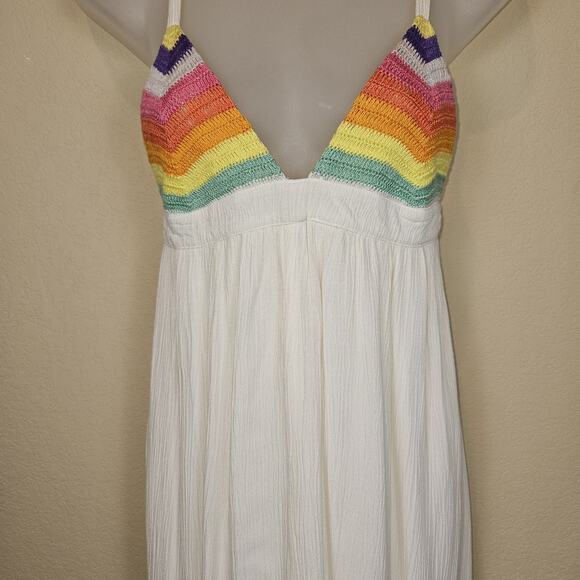 Mara Hoffman Revolve S Maxi Dress Coverup Sundress Prismatic Crochet White Boho - Picture 8 of 16